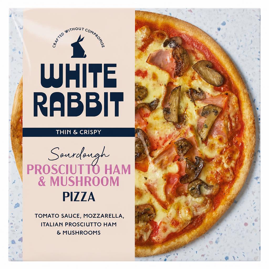 White Rabbit Prosciutto Ham & Mushroom Sourdough Gluten Free Pizza 332g