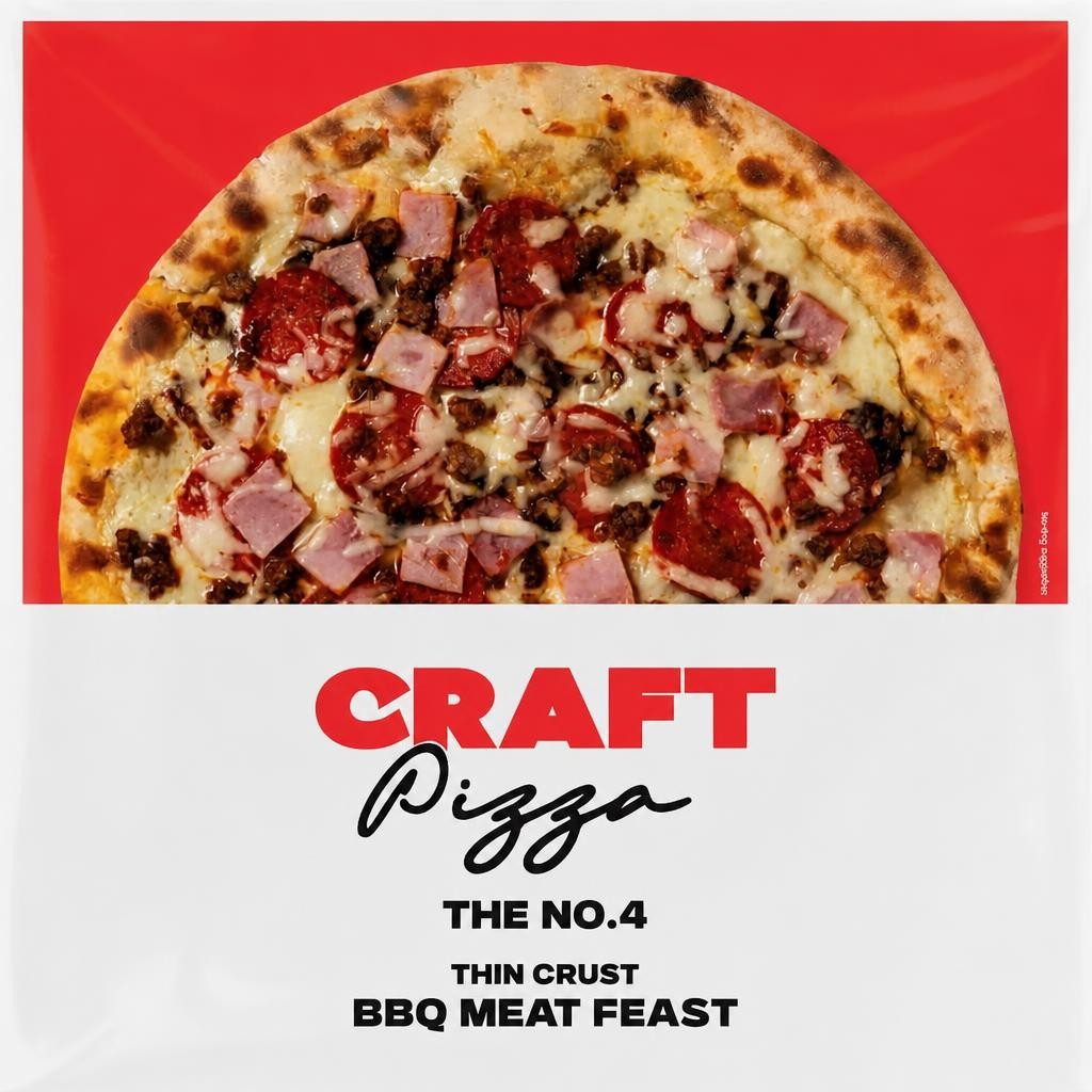 Craft Pizza Thin Crust takeaway Meat Feast 495g