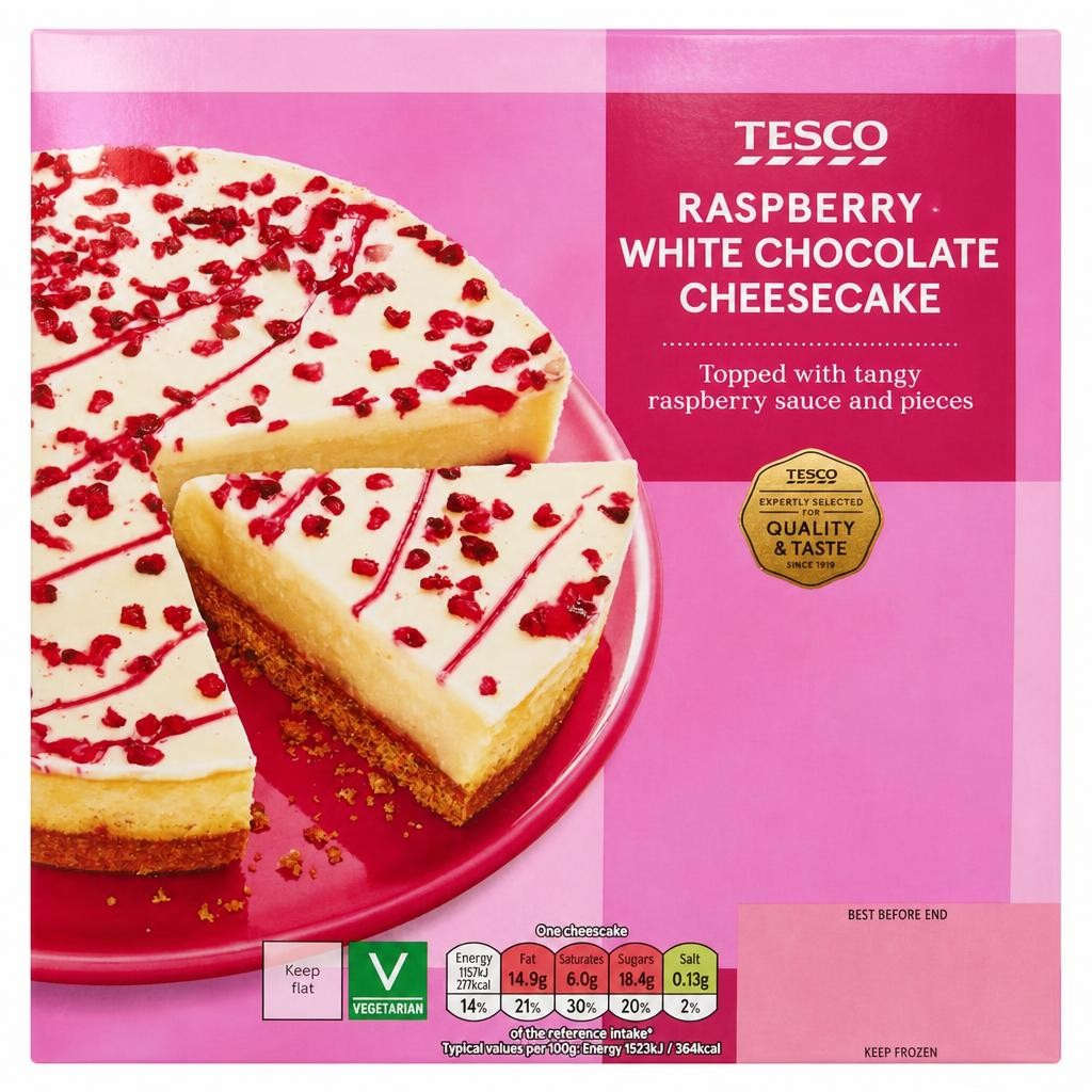 Tesco Raspberry & White Chocolate Cheesecake 455g