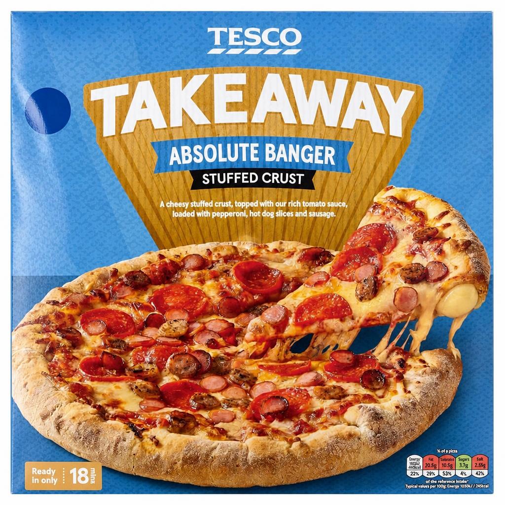 Tesco Takeaway Absolute Banger Stuffed Crust Pizza 471g