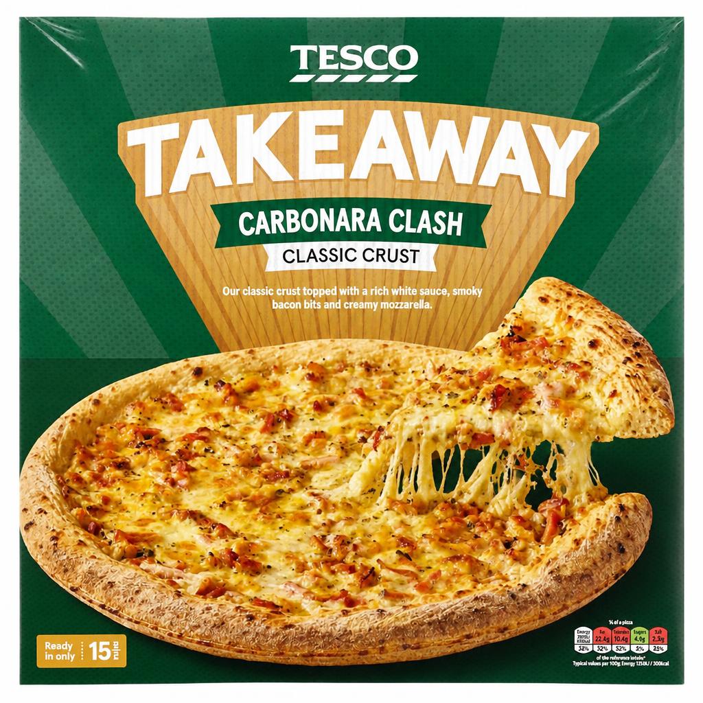 Tesco Takeaway Carbonara Classic Crust Pizza 428g