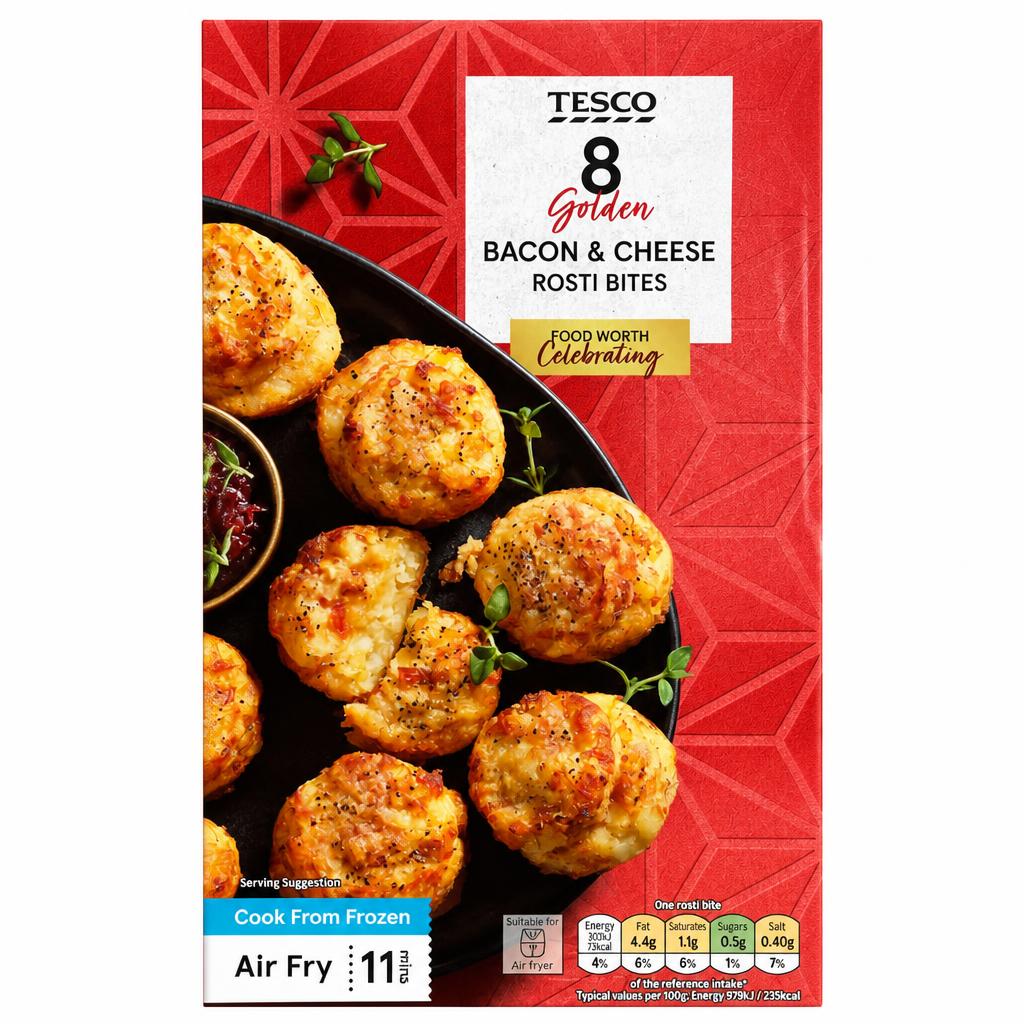 Tesco 8 Bacon & Cheese Rosti Bites 250g