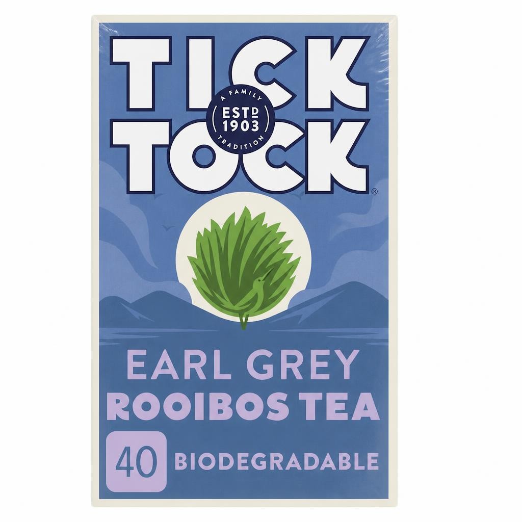 Tick Tock Earl Grey Rooibos Tea Bags 40S 90G