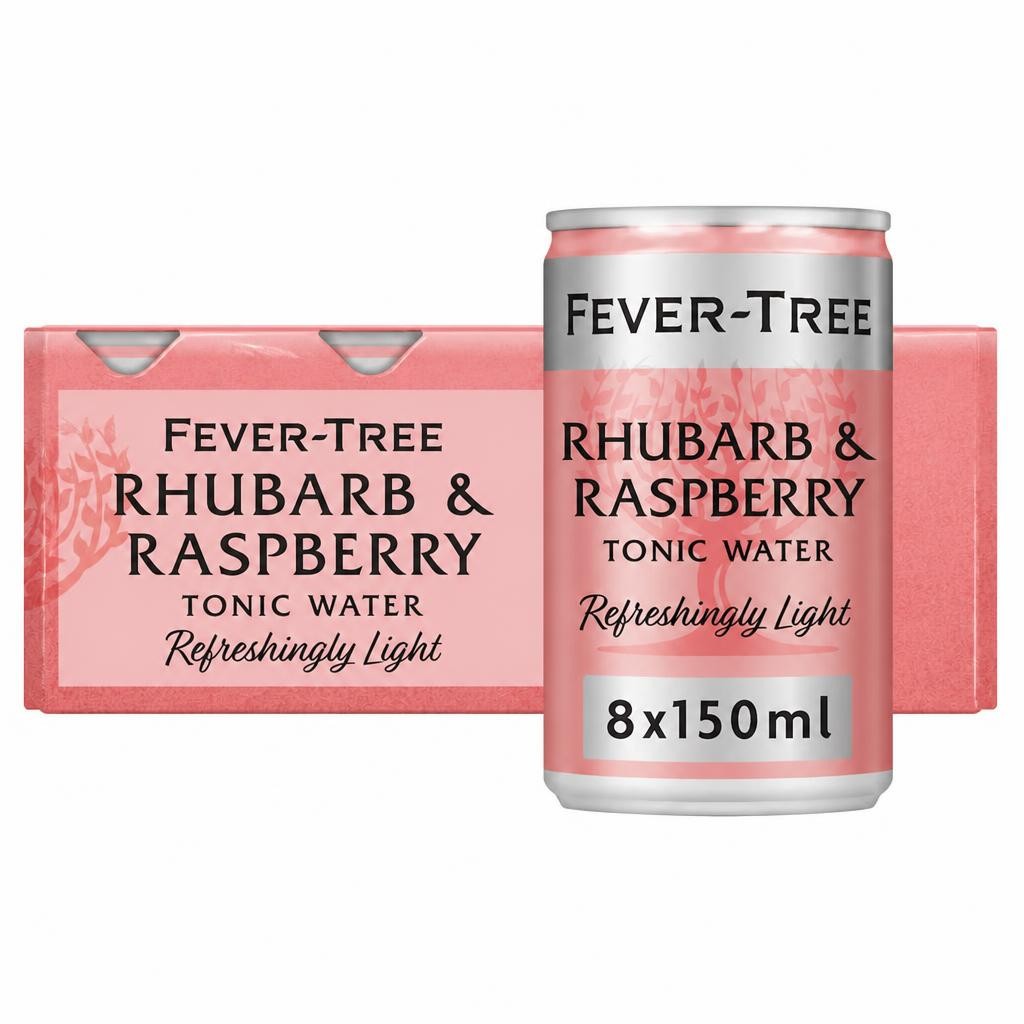 Fever-Tree Light Rhubarb & Raspberry Tonic Water Cans 8x150ml