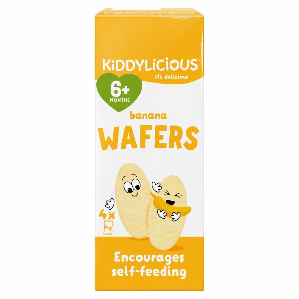 Kiddylicious Banana Wafers 6 Months 4Pack 16G