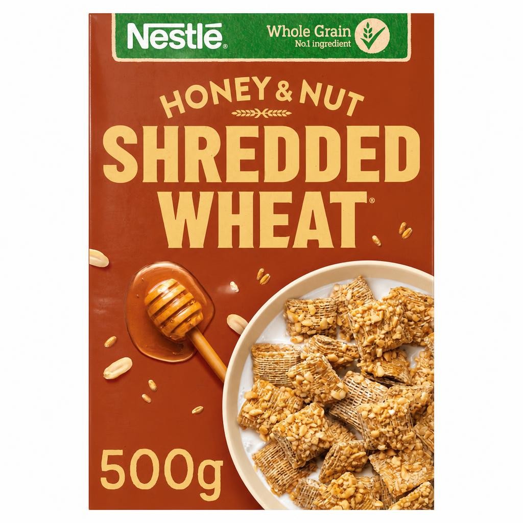 Nestlé Shredded Wheat Bitesize Honey & Nut Breakfast Cereal 500g