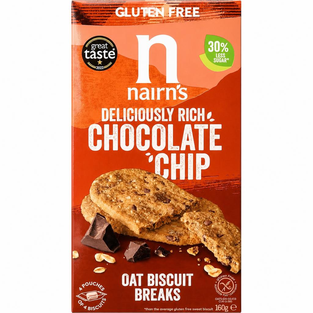 Nairn's Gluten Free Biscuit Breaks - Oats & Chocolate Chip 160g