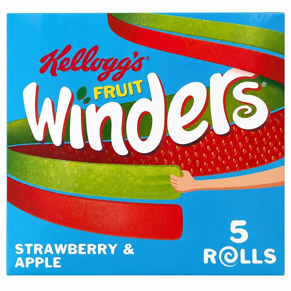 Kellogg's Fruit Winders Doubles Strawberry & Apple Snack Rolls 5x17g