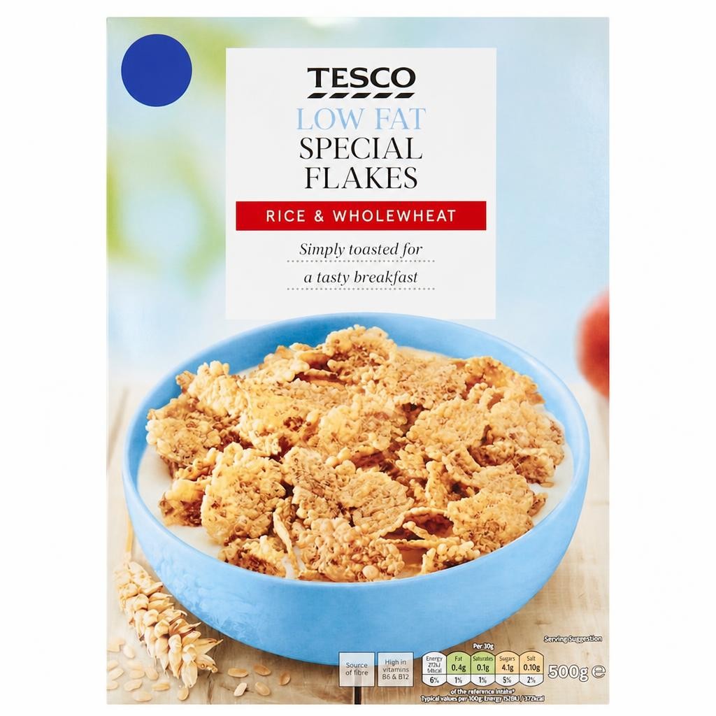 Tesco Low Fat Special Flakes Cereal 500G
