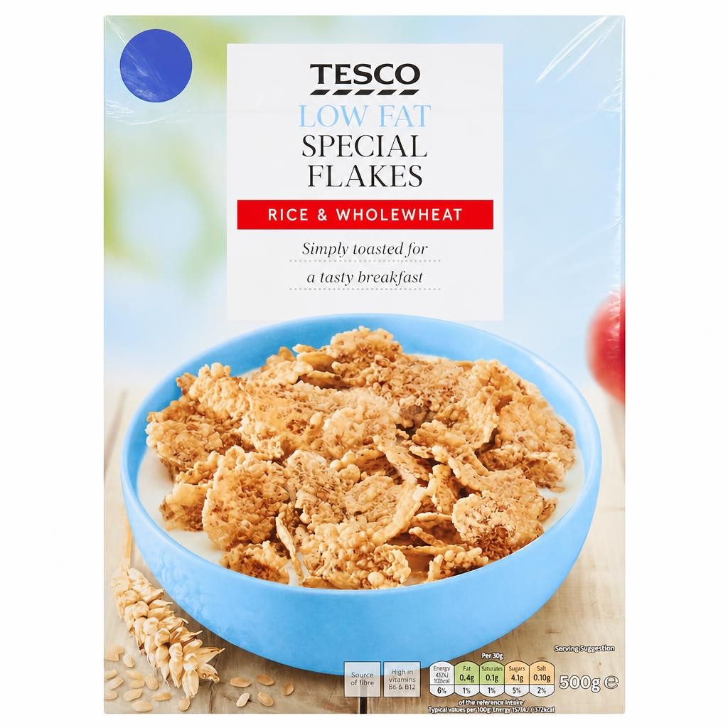 Tesco Low Fat Special Flakes Cereal 500G