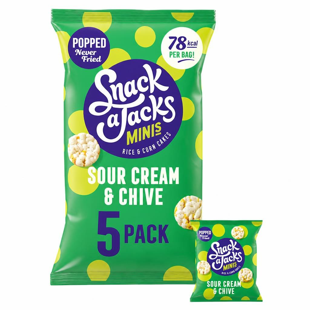 Snack a Jacks Sour Cream & Chive Rice Cakes Multipack Snacks 5x19g