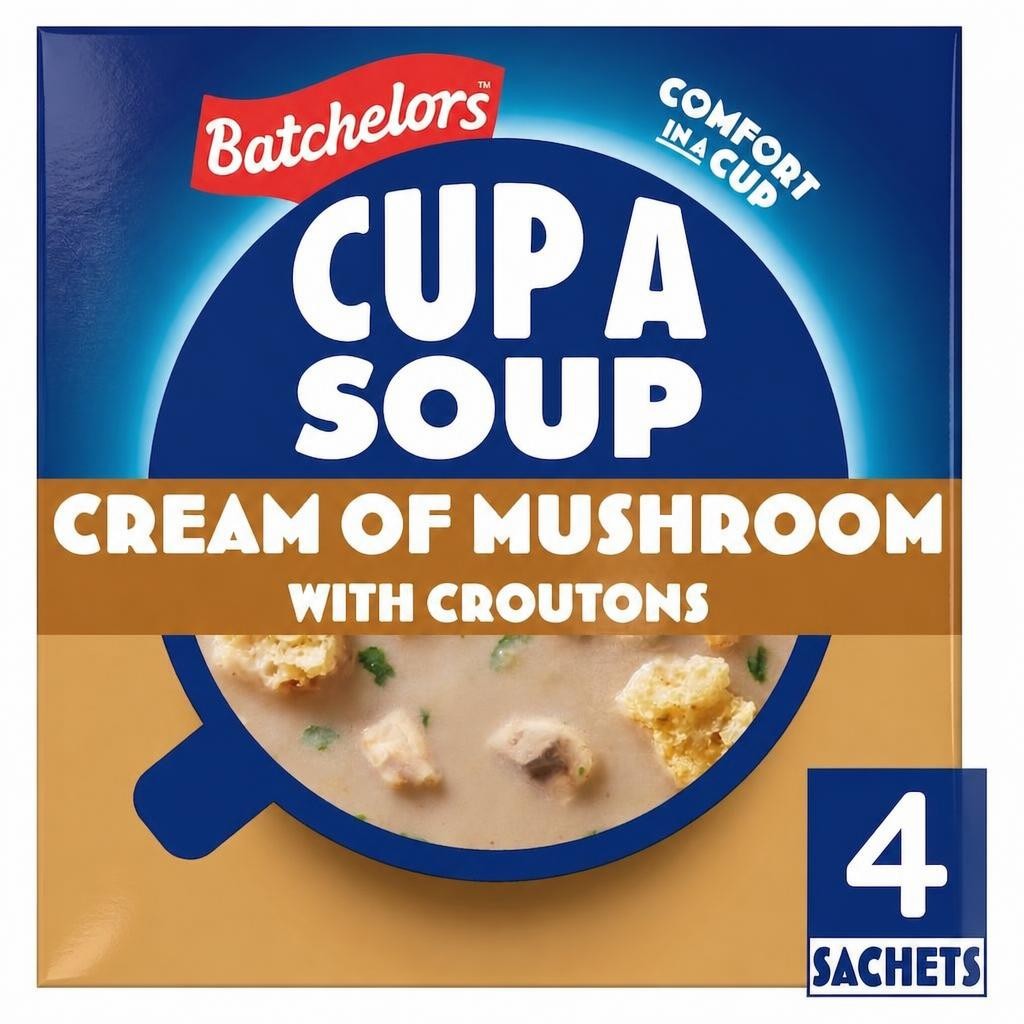Batchelors Cup A Soup Cream Of Mushroom Croutons 4 Pack 99G