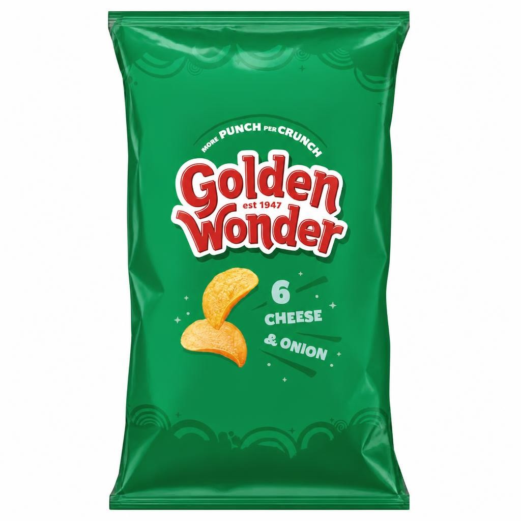 Golden Wonder Cheese & Onion Crisps 6X25g