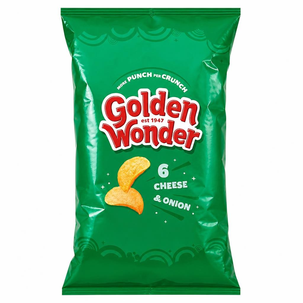 Golden Wonder Cheese & Onion Crisps 6X25g