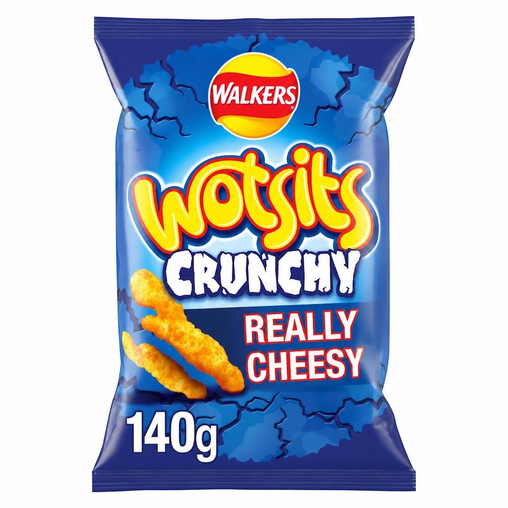 Walkers Wotsits Crunchy Snacks Really Cheesy Sharing Crisps 140g