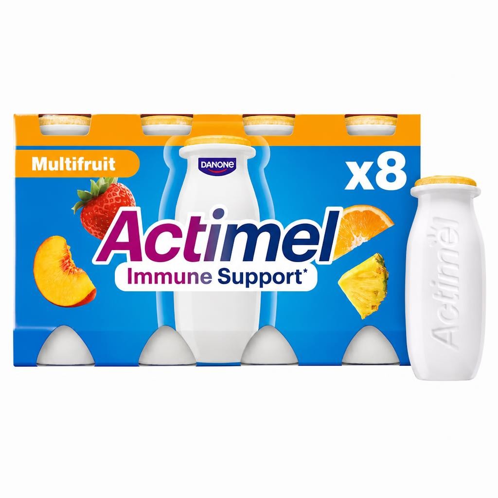 Actimel Immune Support Live Yoghurt Drink - Multifruit 8x100g