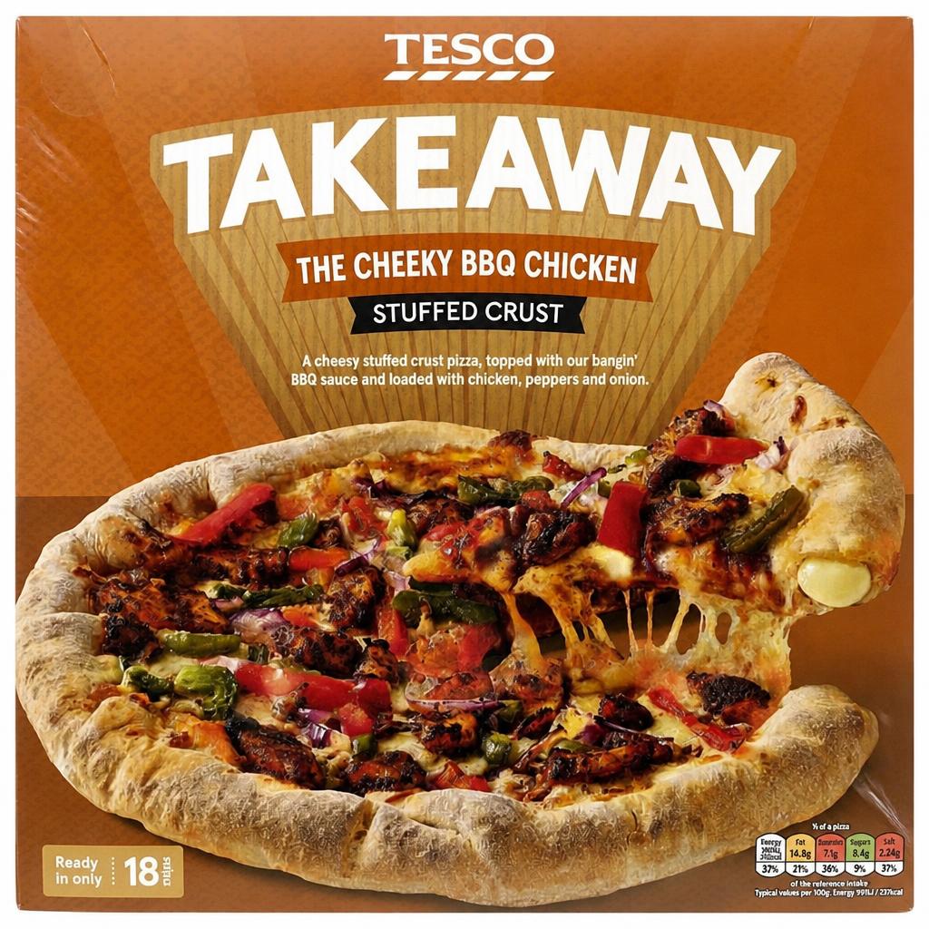 Tesco Takeaway The Cheeky BBQ Chicken Stuffed Crust Pizza 495g
