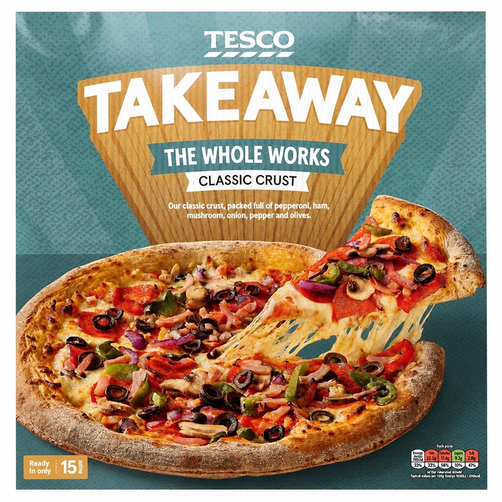 Tesco Takeaway The Whole Works Classic Crust Pizza 506g