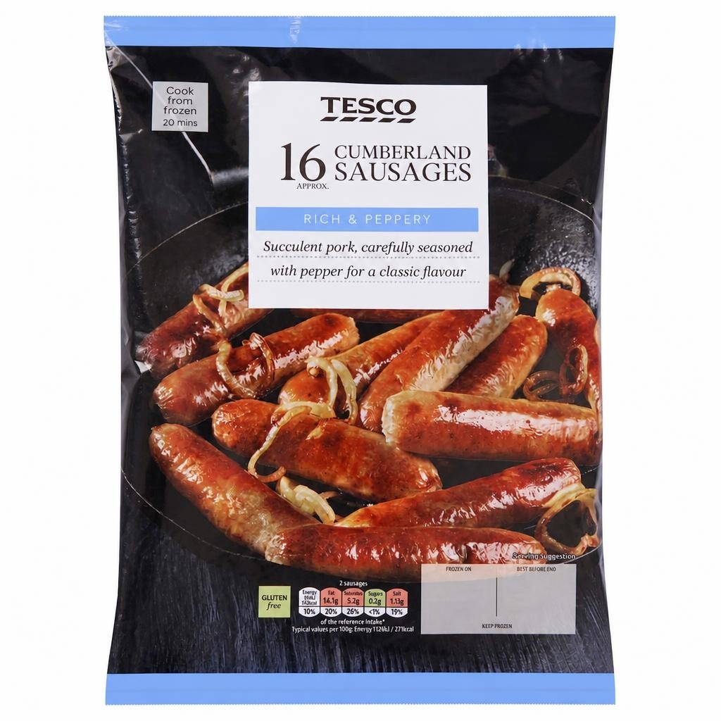 Tesco Cumberland Sausages 16 Pack 720g