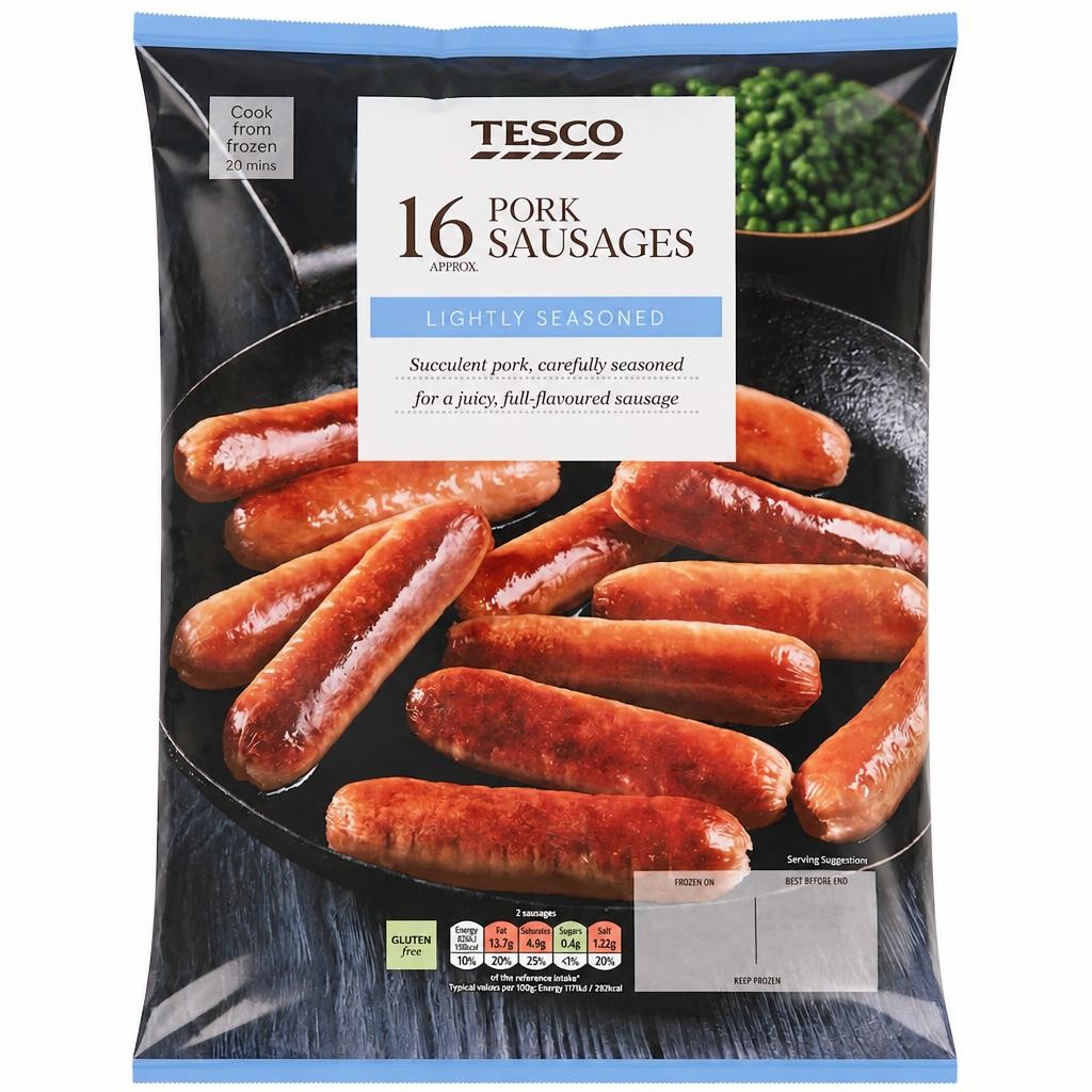 Tesco 16 Pork Sausages 720g