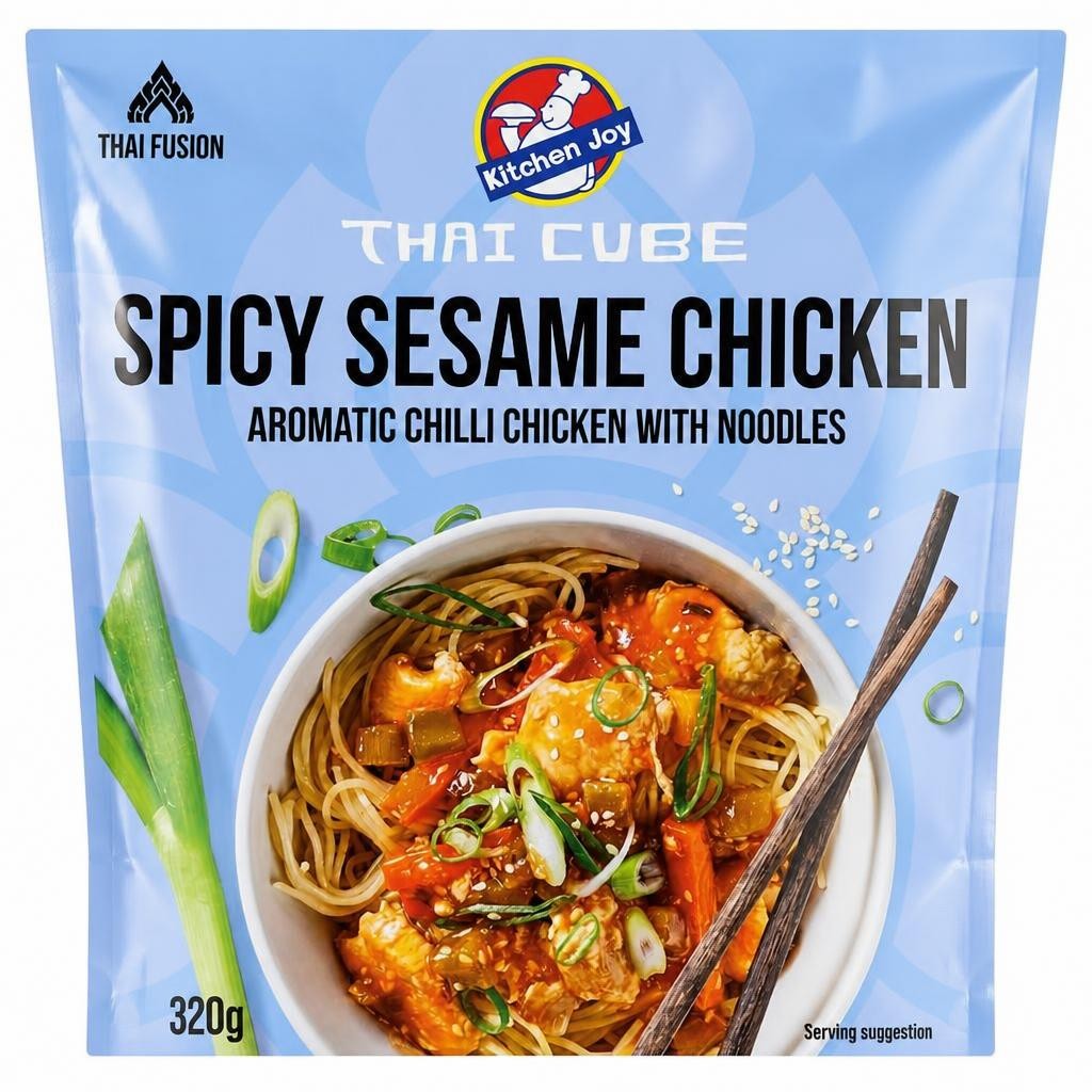 Kitchen Joy Spicy Sesame Chicken Aromatic Chilli with Noodles 320g