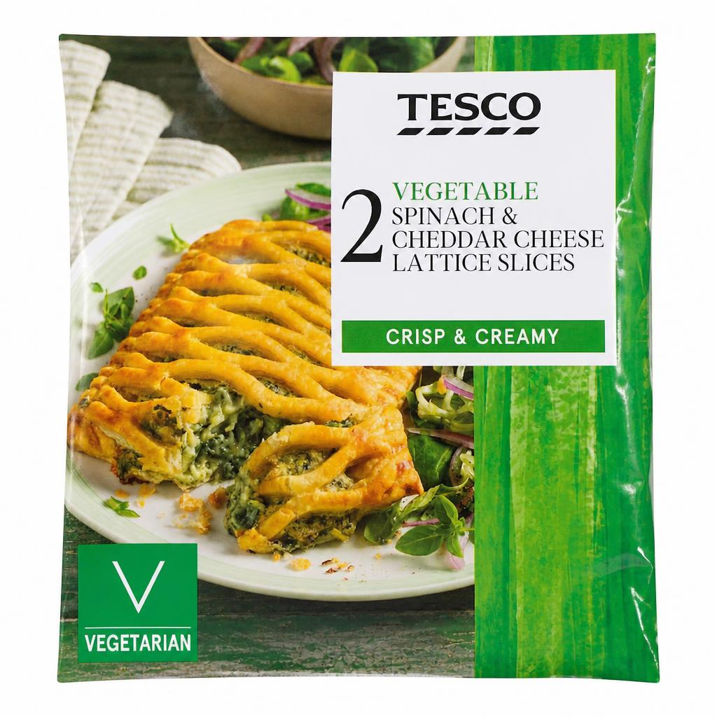 Tesco Vegetarian Spinach & Cheddar Cheese Lattice Slices 280g