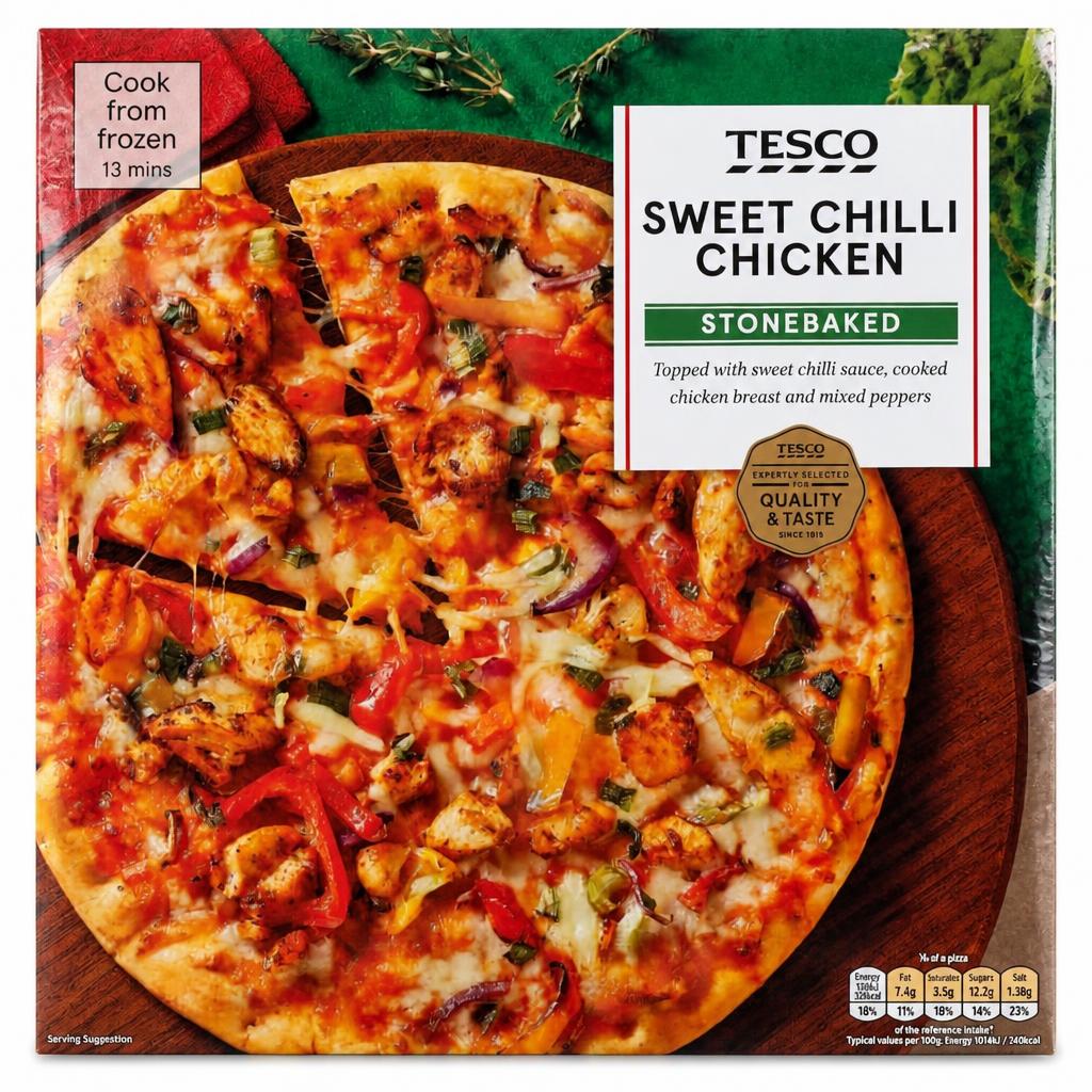 Tesco Stonebaked Sweet Chilli Chicken Pizza 330g