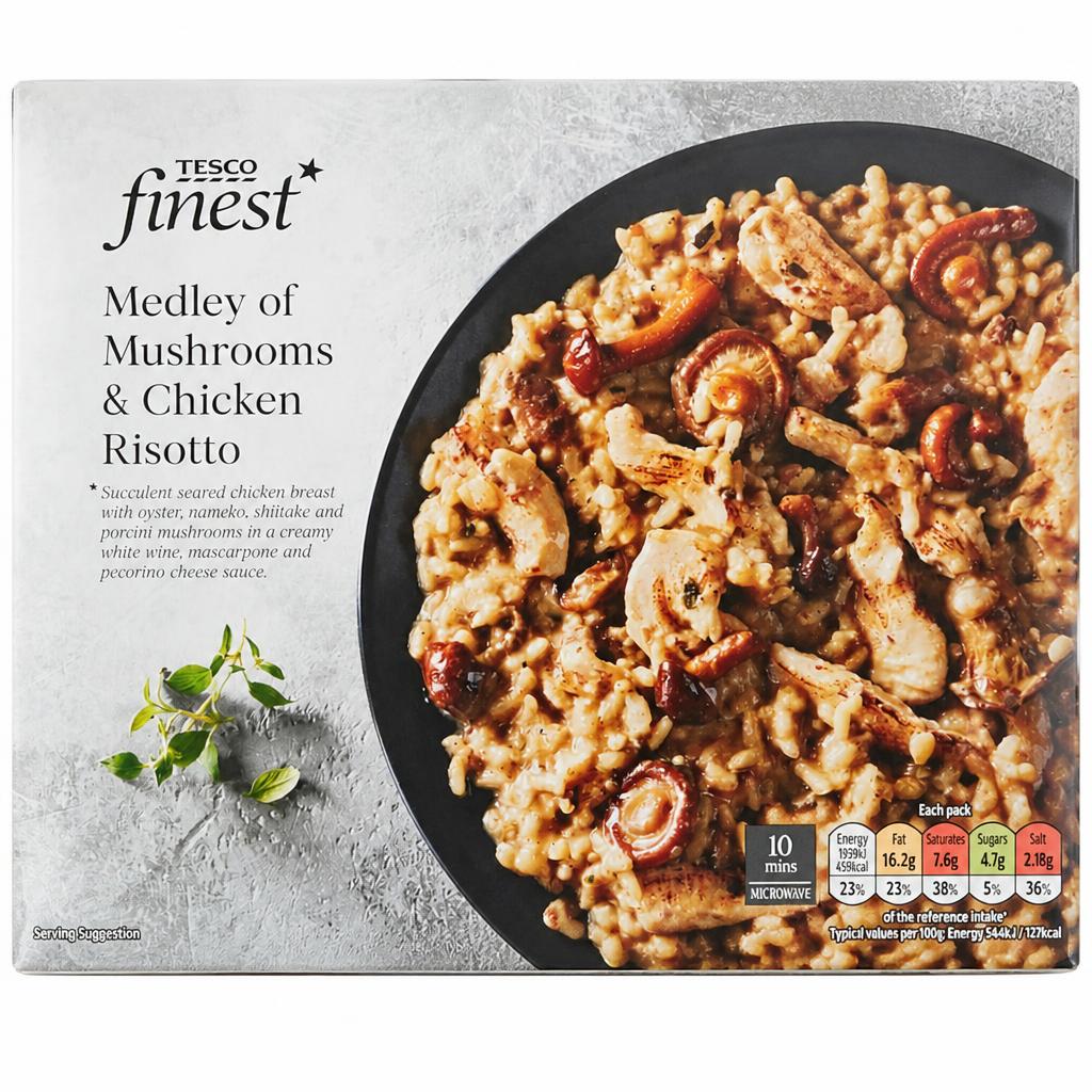 Tesco Finest Medley of Mushrooms & Chicken Risotto 400g