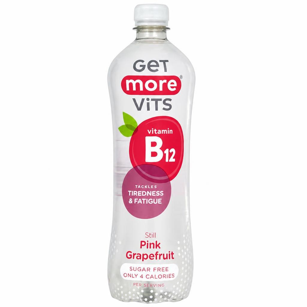 Get More Vitamins B12 Still Water Pink Grapefruit Drink 1 Litre