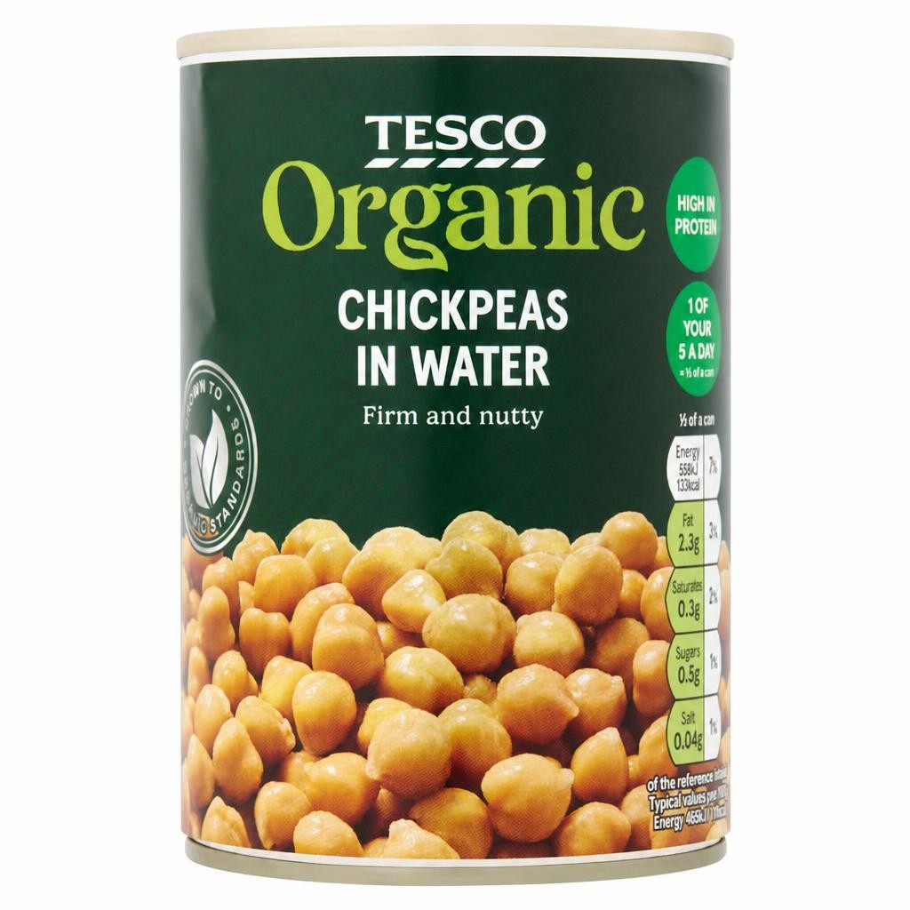Tesco Organic Chickpeas In Water 400g