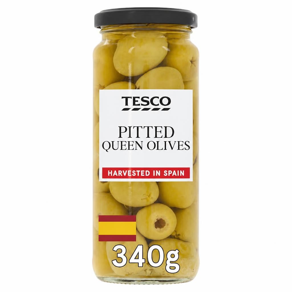 Tesco Pitted Queen Olives 340G