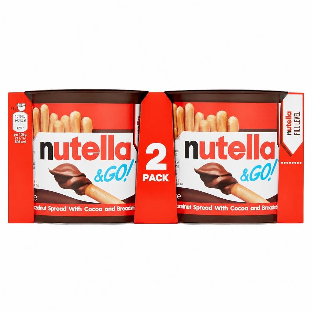 Nutella & Go! Hazelnut Chocolate Spread and Breadsticks Snack Pot Multipack 2 x 48g