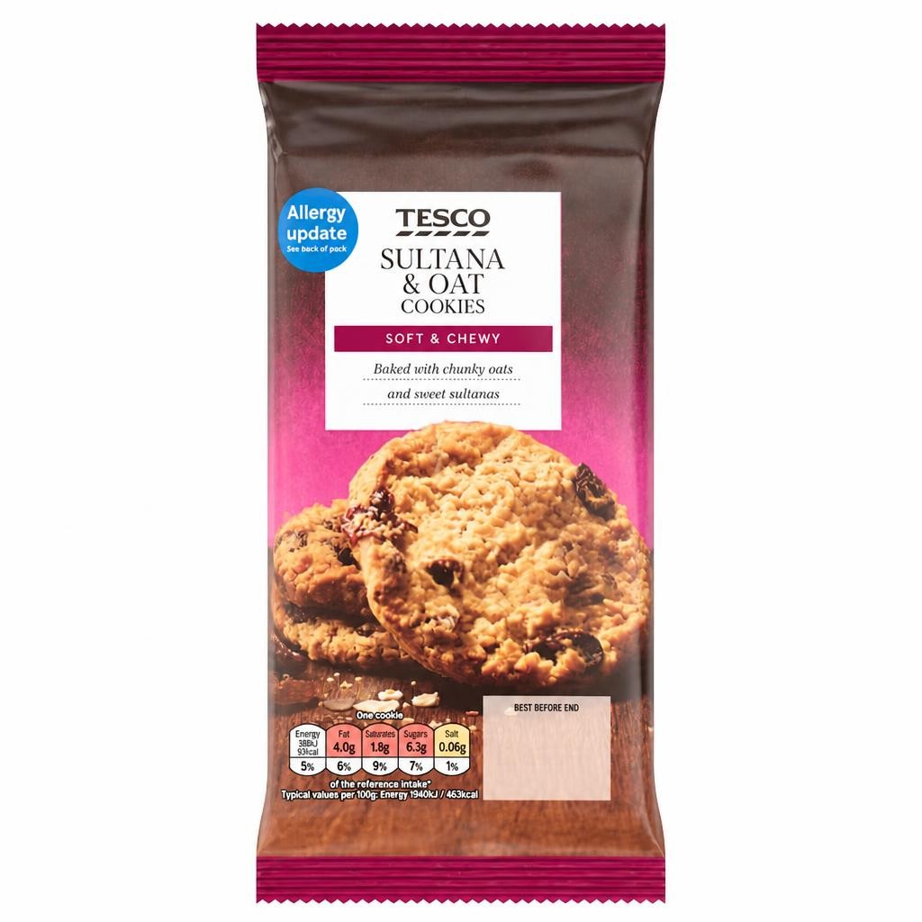 Tesco Sultana & Oat Cookies 200G