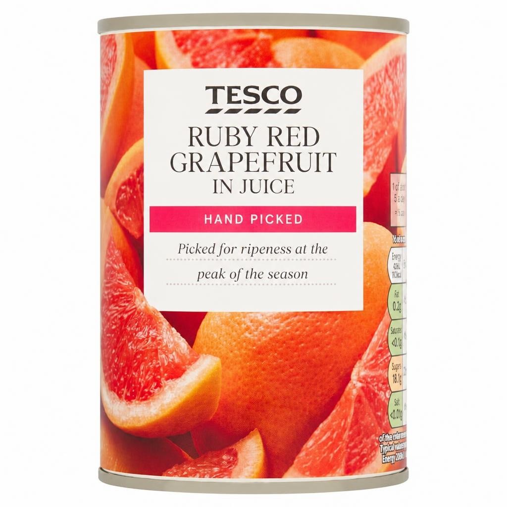 Tesco Ruby Red Grapefruit in Juice 411g