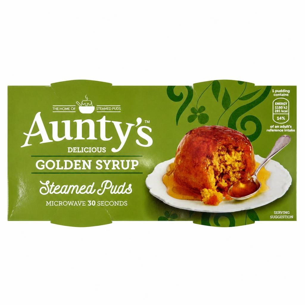 Auntys Golden Syrup Steamed Puddings 2 X 95G