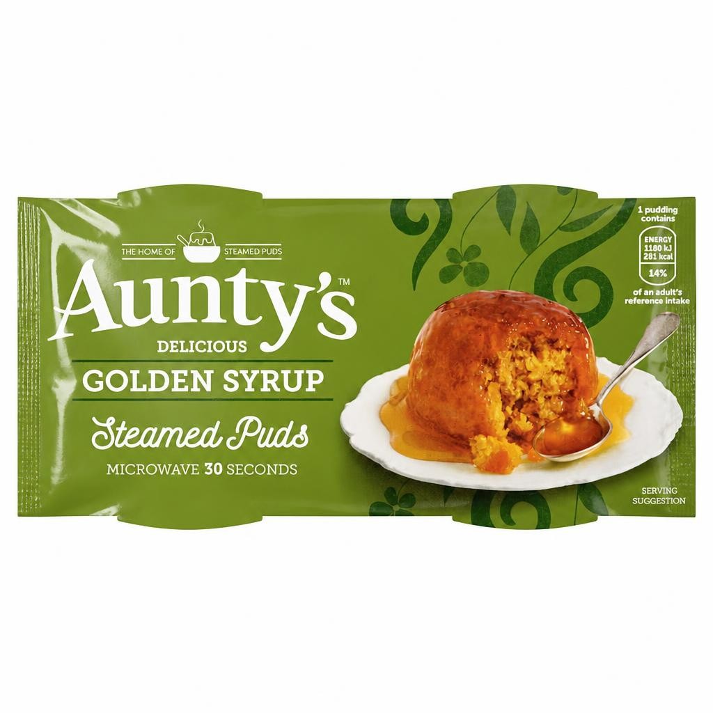 Auntys Golden Syrup Steamed Puddings 2 X 95G