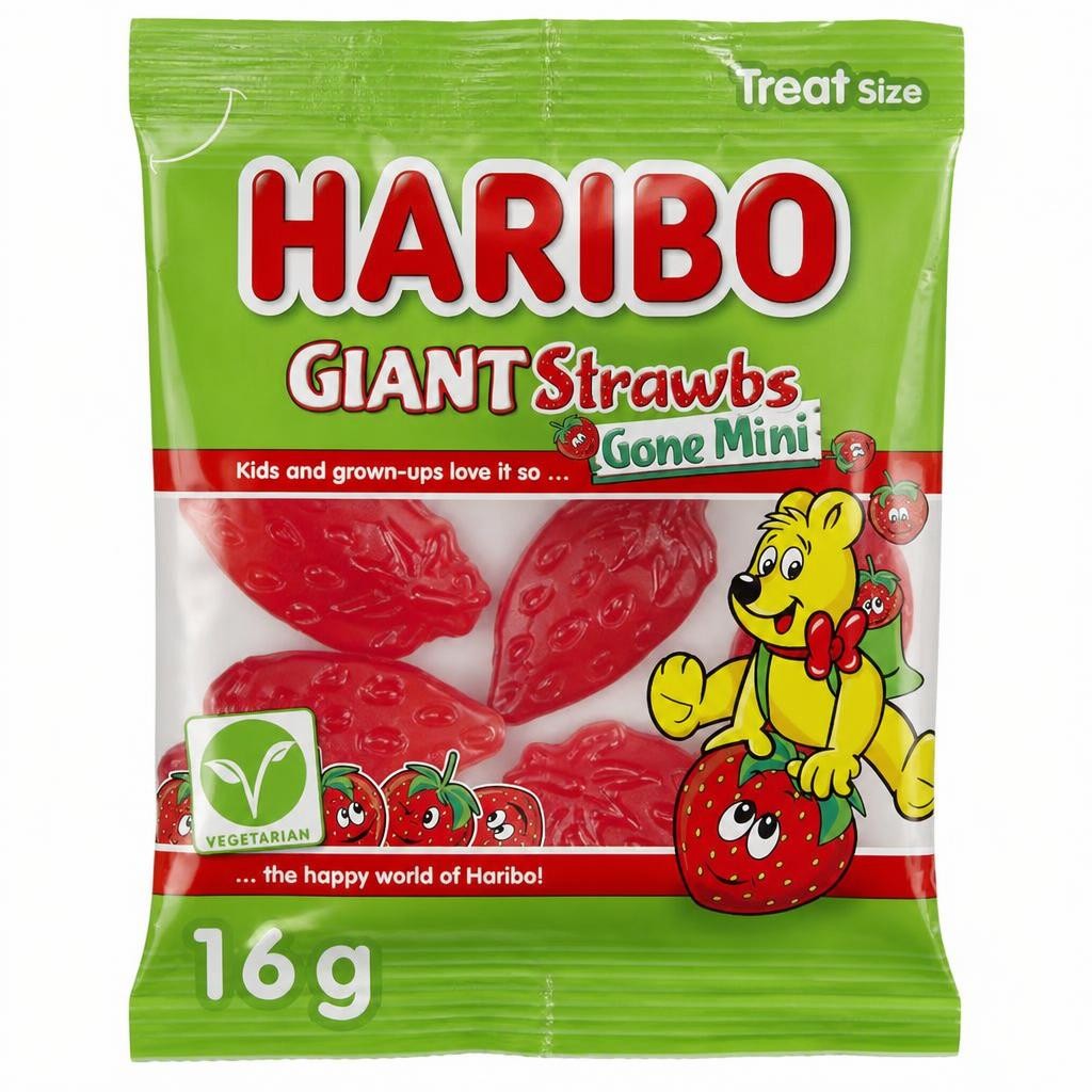 Haribo Giant Strawbs Gone Mini 16G