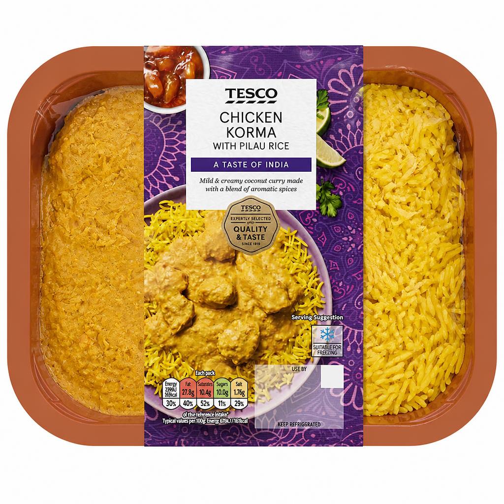 Tesco Chicken Korma With Pilau Rice 400g