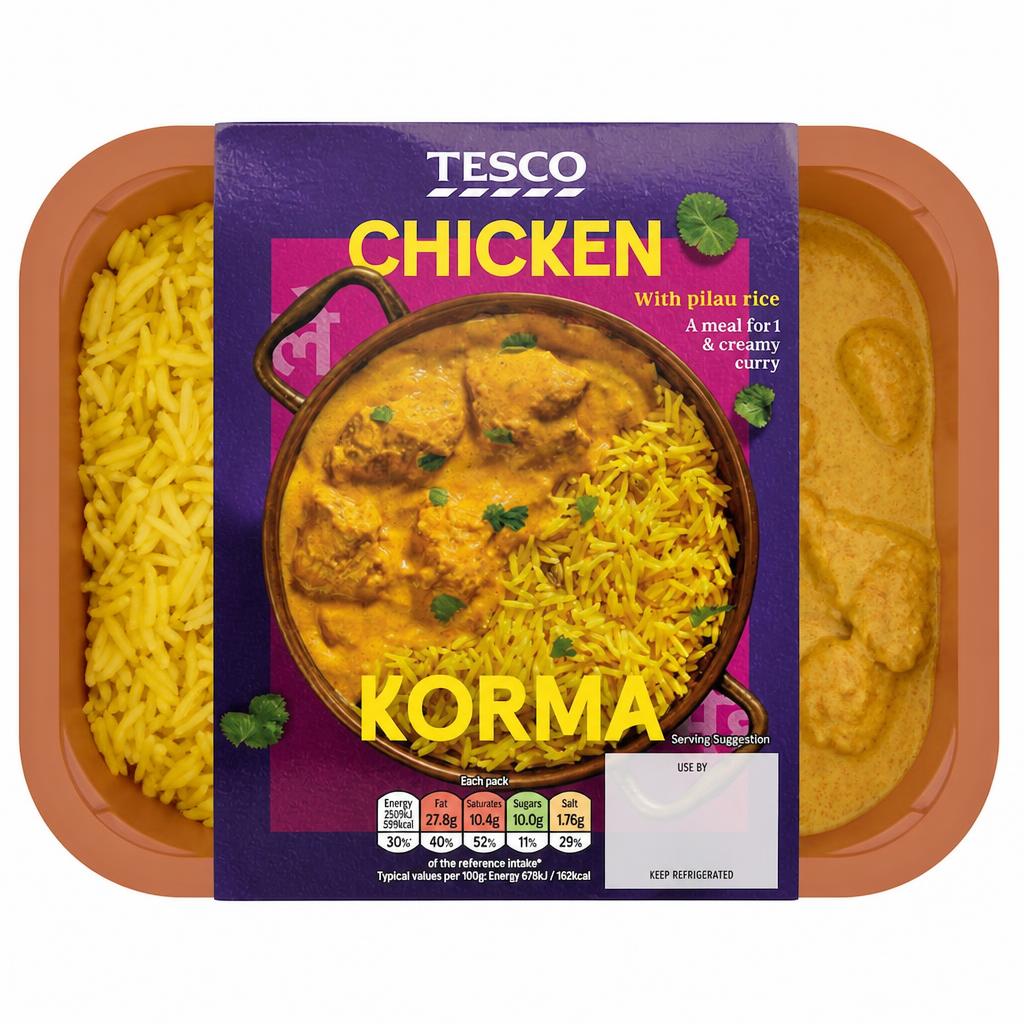 Tesco Chicken Korma With Pilau Rice 400g