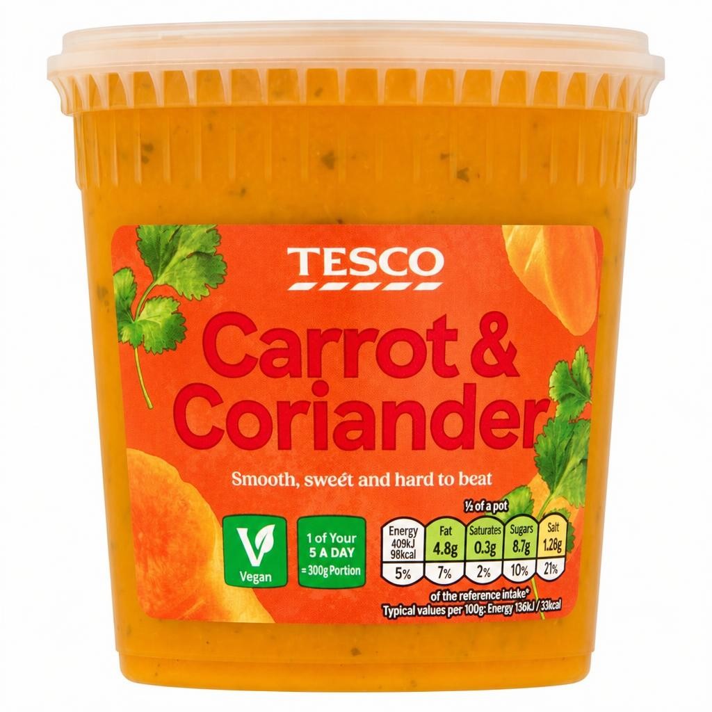 Tesco Carrot & Coriander Soup 600G