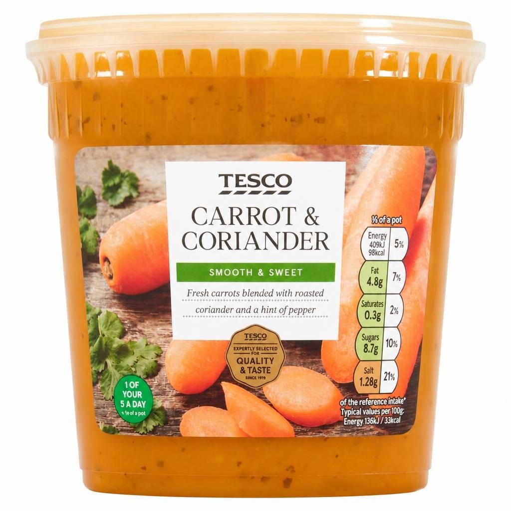 Tesco Carrot & Coriander Soup 600G