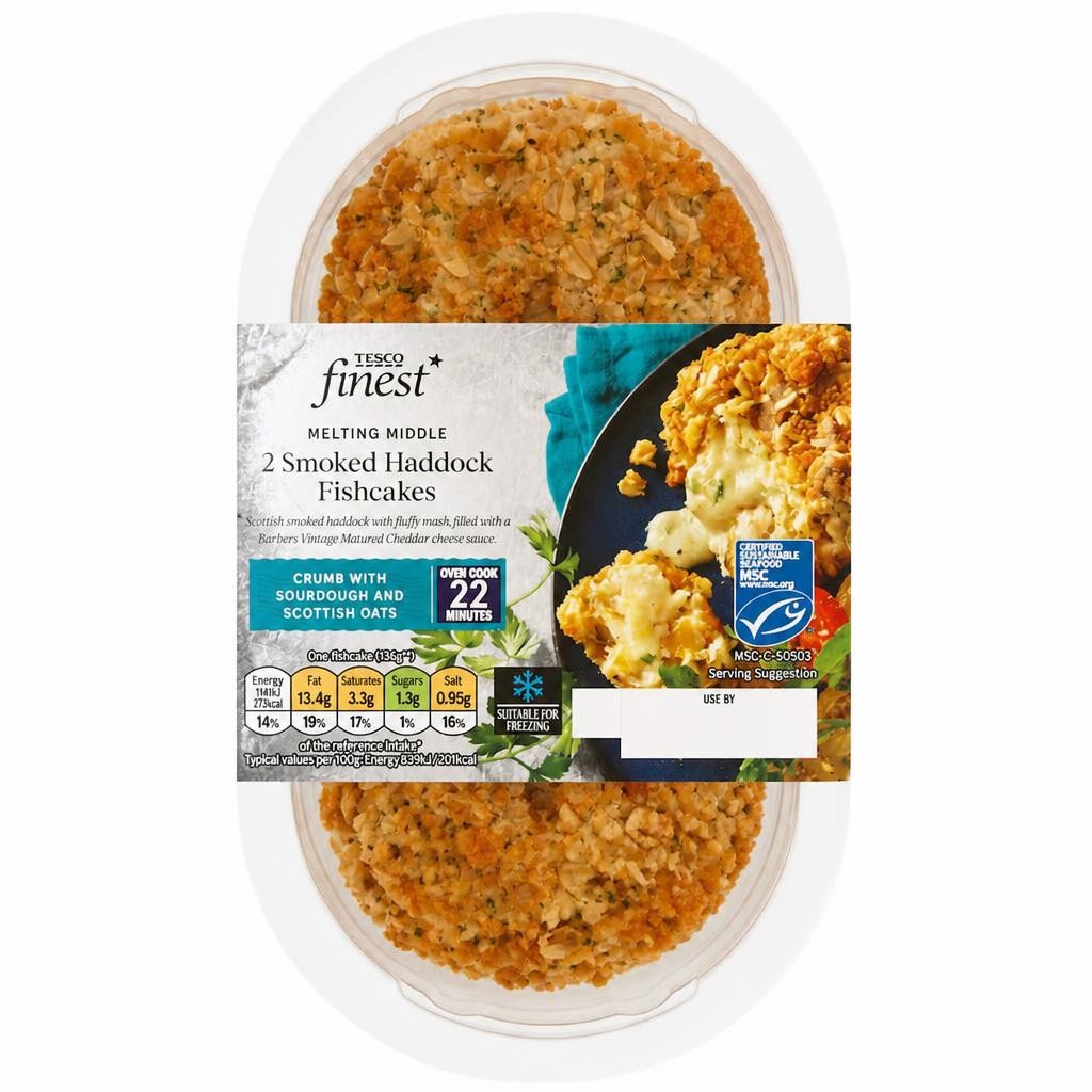 Tesco Finest 2 Smoked Haddock Fishcakes 290G