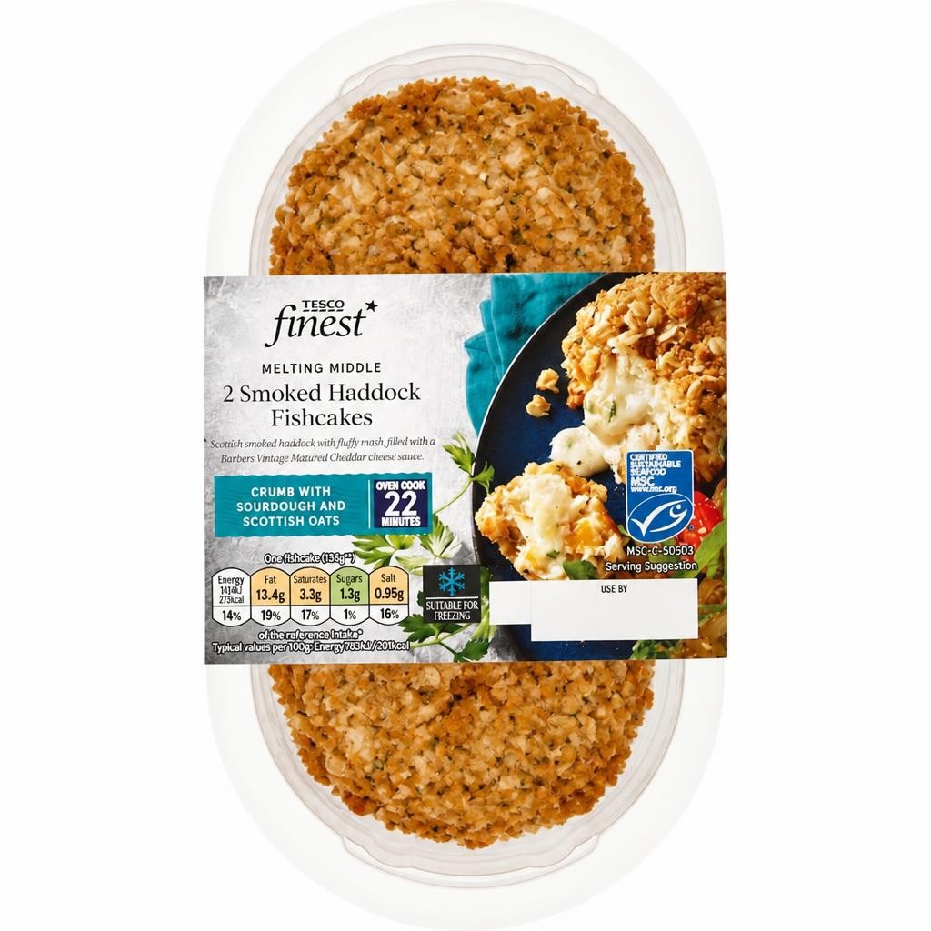 Tesco Finest 2 Smoked Haddock Fishcakes 290G