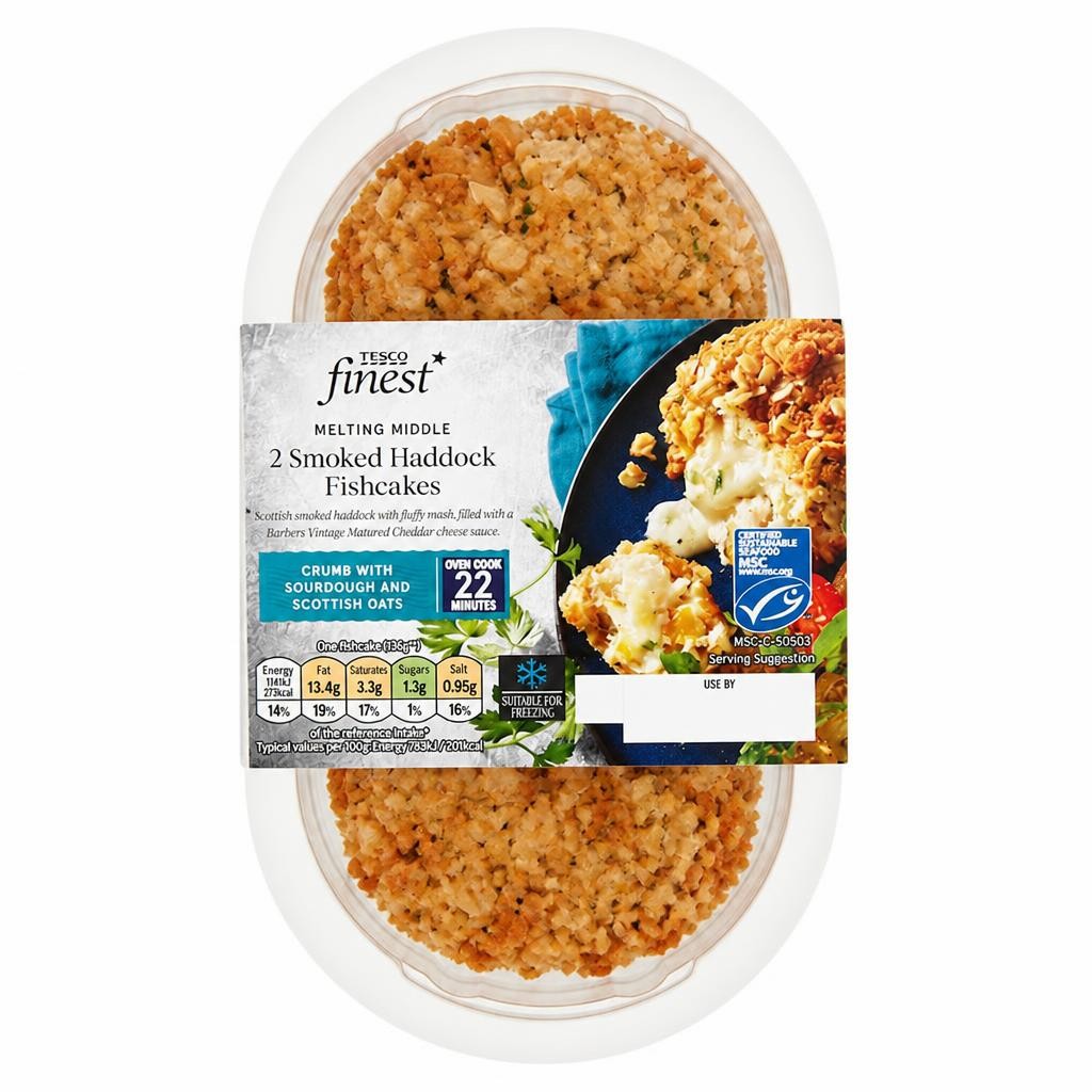 Tesco Finest 2 Smoked Haddock Fishcakes 290G