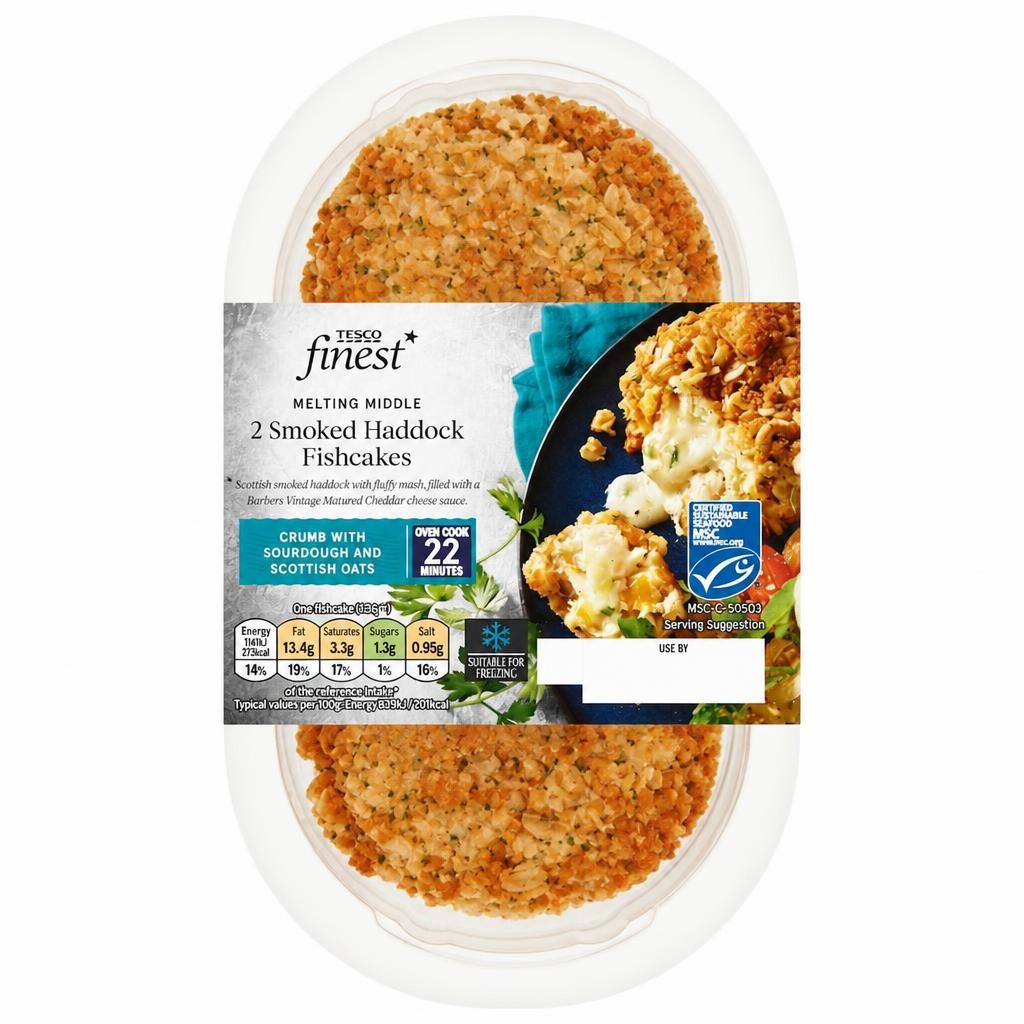 Tesco Finest 2 Smoked Haddock Fishcakes 290G