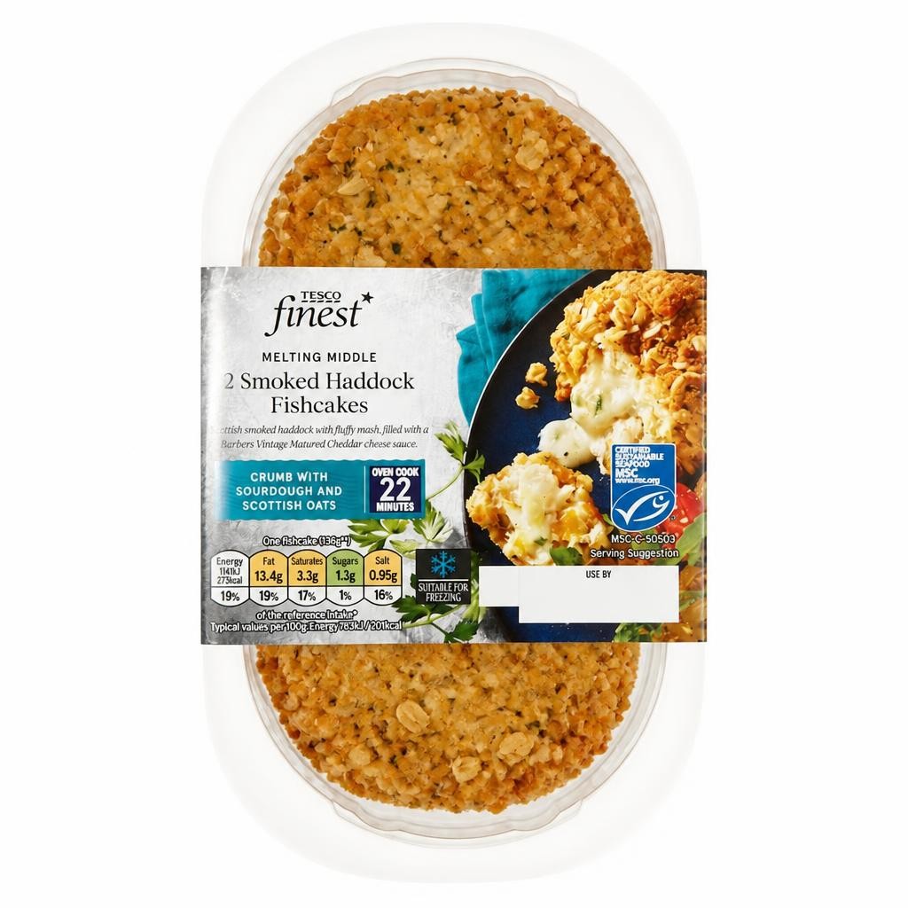 Tesco Finest 2 Smoked Haddock Fishcakes 290G