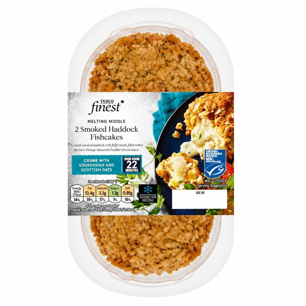 Tesco Finest 2 Smoked Haddock Fishcakes 290G