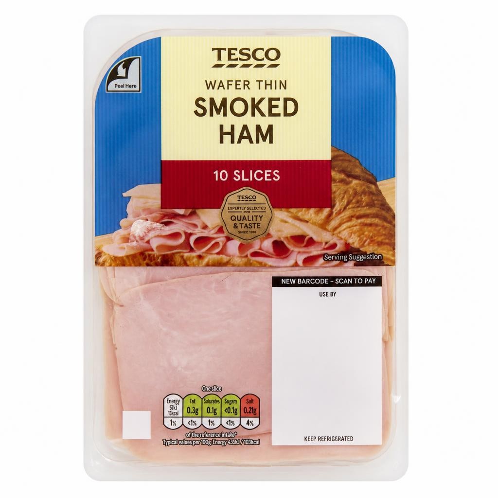 Tesco Wafer Thin Smoked Ham Slices 125g