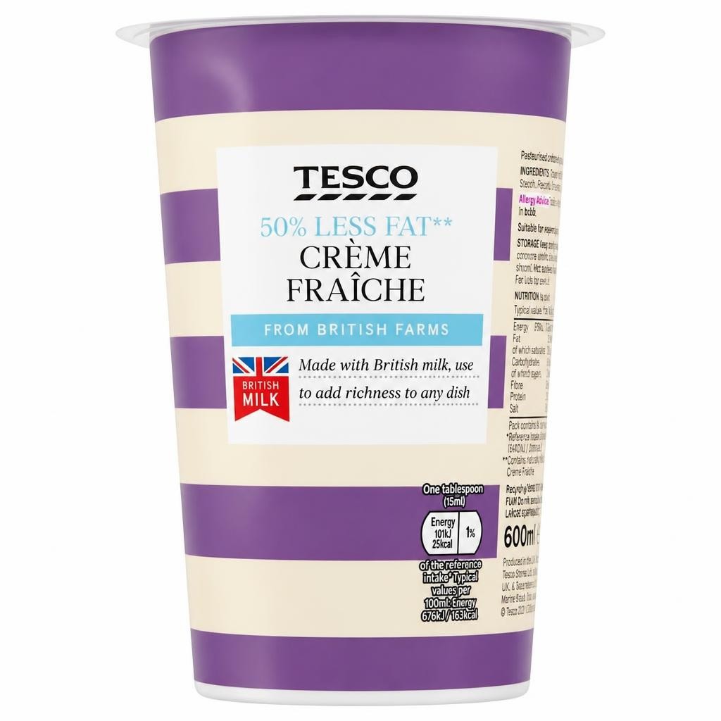 Tesco 50% Less Fat Creme Fraiche 600Ml