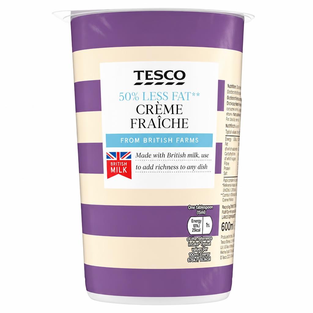 Tesco 50% Less Fat Creme Fraiche 600Ml
